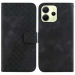 For Redmi Note 14 4G 164.84mm Seven-shaped Embossed Leather Phone Case(Black)