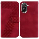 For Redmi A5 4G 173.3mm Seven-shaped Embossed Leather Phone Case(Red)