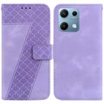 For Redmi Note 14S 4G Seven-shaped Embossed Leather Phone Case(Purple)