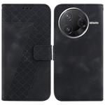 For Redmi K80 / K80 Pro Seven-shaped Embossed Leather Phone Case(Black)