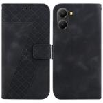 For Redmi Turbo 4 / Xiaomi Poco X7 Pro Seven-shaped Embossed Leather Phone Case(Black)