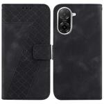 For Redmi A5 4G 171.7mm Seven-shaped Embossed Leather Phone Case(Black)