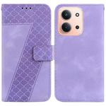 For Redmi 15C 4G 173.1mm / 15C 5G 173.1mm Seven-shaped Embossed Leather Phone Case(Purple)