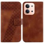 For Redmi 15C 4G 173.1mm / 15C 5G 173.1mm Seven-shaped Embossed Leather Phone Case(Brown)