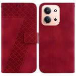 For Redmi 15C 4G 173.1mm / 15C 5G 173.1mm Seven-shaped Embossed Leather Phone Case(Red)