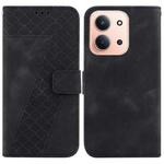 For Redmi 15C 4G 173.1mm / 15C 5G 173.1mm Seven-shaped Embossed Leather Phone Case(Black)