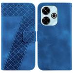 For Xiaomi Poco M6 4G Seven-shaped Embossed Leather Phone Case(Blue)