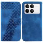 For Xiaomi Poco F6 Pro Seven-shaped Embossed Leather Phone Case(Blue)