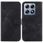 For Xiaomi 14T Pro Seven-shaped Embossed Leather Phone Case(Black)