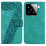 For Xiaomi 15 Seven-shaped Embossed Leather Phone Case(Green)