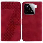 For Xiaomi 15 Seven-shaped Embossed Leather Phone Case(Red)