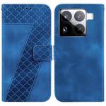 For Xiaomi 15 Pro Seven-shaped Embossed Leather Phone Case(Blue)