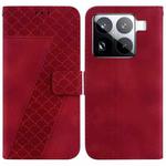 For Xiaomi 15 Pro Seven-shaped Embossed Leather Phone Case(Red)