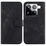For Xiaomi 15 Pro Seven-shaped Embossed Leather Phone Case(Black)