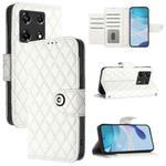 For Infinix Note 30 Pro / Note 30 5G Rhombic Texture Flip Leather Phone Case with Lanyard(White)