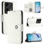 For Infinix Note 30 VIP Rhombic Texture Flip Leather Phone Case with Lanyard(White)