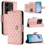 For Infinix Note 30 VIP Rhombic Texture Flip Leather Phone Case with Lanyard(Coral Pink)