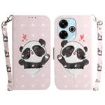 For Xiaomi Poco M6 4G 3D Colored Flip Leather Phone Case(Heart Panda)