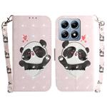 For Xiaomi 14T Pro 3D Colored Flip Leather Phone Case(Heart Panda)