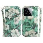 For Xiaomi 15 3D Colored Flip Leather Phone Case(Watercolor Flower)