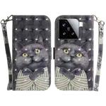 For Xiaomi 15 3D Colored Flip Leather Phone Case(Hug Cat)