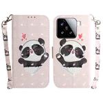 For Xiaomi 15 3D Colored Flip Leather Phone Case(Heart Panda)