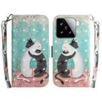 For Xiaomi 15 3D Colored Flip Leather Phone Case(Black White Cat)