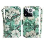For Xiaomi 15 Pro 3D Colored Flip Leather Phone Case(Watercolor Flower)
