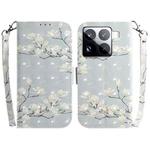 For Xiaomi 15 Pro 3D Colored Flip Leather Phone Case(Magnolia)
