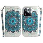 For Xiaomi 15 Pro 3D Colored Flip Leather Phone Case(Peacock Wreath)