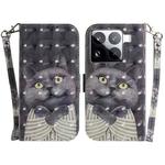 For Xiaomi 15 Pro 3D Colored Flip Leather Phone Case(Hug Cat)