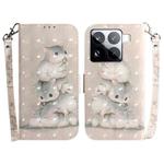 For Xiaomi 15 Pro 3D Colored Flip Leather Phone Case(Squirrels)