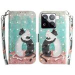 For Xiaomi 15 Pro 3D Colored Flip Leather Phone Case(Black White Cat)