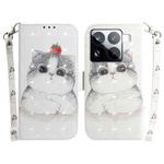 For Xiaomi 15 Pro 3D Colored Flip Leather Phone Case(Cute Cat)