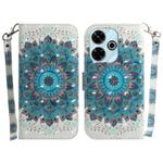 For Xiaomi Redmi 13 4G 3D Colored Flip Leather Phone Case(Peacock Wreath)