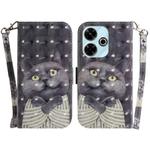 For Xiaomi Redmi 13 4G 3D Colored Flip Leather Phone Case(Hug Cat)