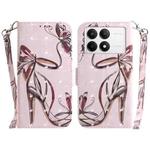 For Xiaomi Redmi K70 Pro / K70 3D Colored Flip Leather Phone Case(Butterfly High-heeled)