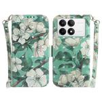 For Xiaomi Redmi K70 Pro / K70 3D Colored Flip Leather Phone Case(Watercolor Flower)