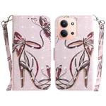 For Redmi 15C 4G 173.1mm / 15C 5G 173.1mm 3D Colored Flip Leather Phone Case(Butterfly High-heeled)