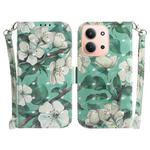 For Redmi 15C 4G 173.1mm / 15C 5G 173.1mm 3D Colored Flip Leather Phone Case(Watercolor Flower)