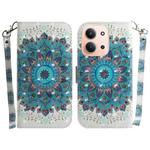For Redmi 15C 4G 173.1mm / 15C 5G 173.1mm 3D Colored Flip Leather Phone Case(Peacock Wreath)