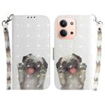 For Redmi 15C 4G 173.1mm / 15C 5G 173.1mm 3D Colored Flip Leather Phone Case(Pug)