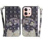 For Redmi 15C 4G 173.1mm / 15C 5G 173.1mm 3D Colored Flip Leather Phone Case(Hug Cat)
