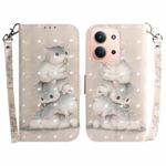 For Redmi 15C 4G 173.1mm / 15C 5G 173.1mm 3D Colored Flip Leather Phone Case(Squirrels)