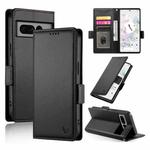 For Google Pixel 7 Pro Side Buckle Magnetic Frosted Leather Phone Case(Black)