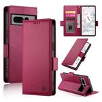 For Google Pixel 7 Pro Side Buckle Magnetic Frosted Leather Phone Case(Wine Red)