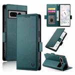 For Google Pixel 7 Pro Side Buckle Magnetic Frosted Leather Phone Case(Dark Green)