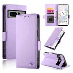 For Google Pixel 7 Pro Side Buckle Magnetic Frosted Leather Phone Case(Purple)