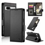 For Google Pixel 7a Side Buckle Magnetic Frosted Leather Phone Case(Black)