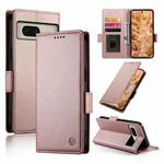 For Google Pixel 8 Side Buckle Magnetic Frosted Leather Phone Case(Rose Gold)